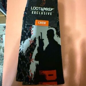 Lootwear Exclusive Crew Socks - Black and Orange